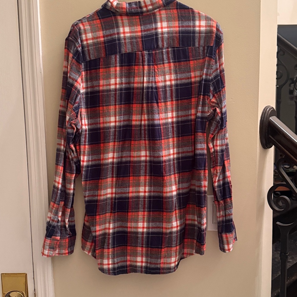 Chaps Men's Navy and Red Plaid Button Down Shirt - Picture 6 of 6